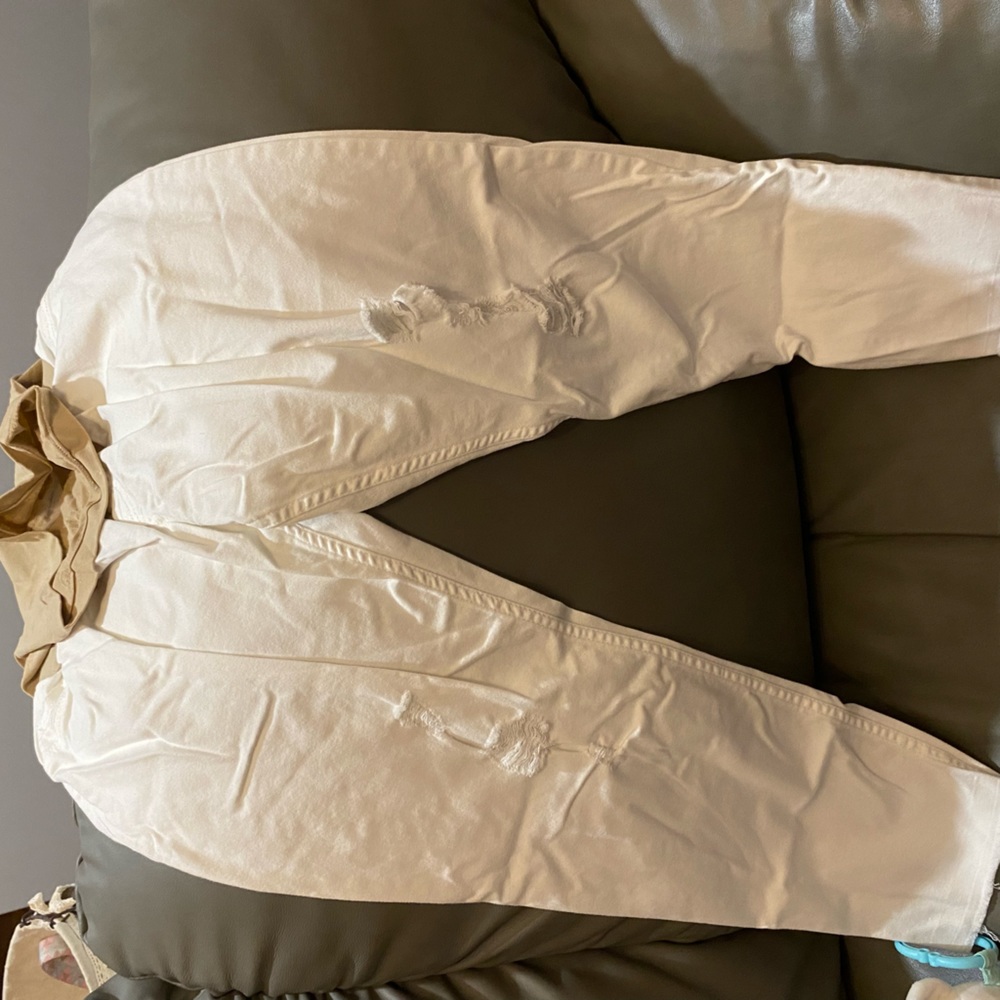 White Distressed Jessica Simpson Maternity Jeans